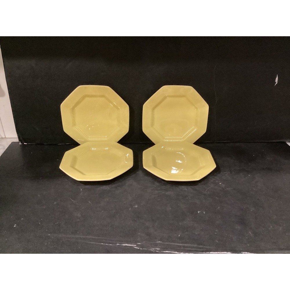 Set 4 Independence Ironstone Daffodil Yellow Bread Dessert Plates Japan *